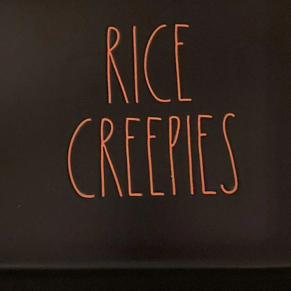RAE DUNN BLACK RICE CREEPIES Halloween Ceramic Baker Baking Dish / Pan NEW